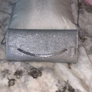 Silver glitter crossbody purse
